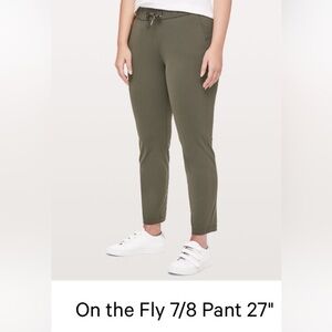 Lululemon Athletica On the Fly Olive Cropped Pants